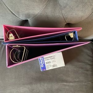 3 Binders & a pack of Index Cards